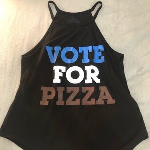 Black Vote For Pizza Tank Top
